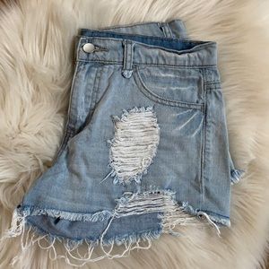 XXI Distressed Denim Shorts